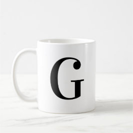 Personalisierter moderner schwarzer Monogramm-Buch Kaffeetasse