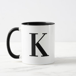 Personalisierter moderner schwarzer Monogramm-Buch Tasse