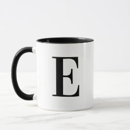 Personalisierter moderner schwarzer Monogramm-Buch Tasse