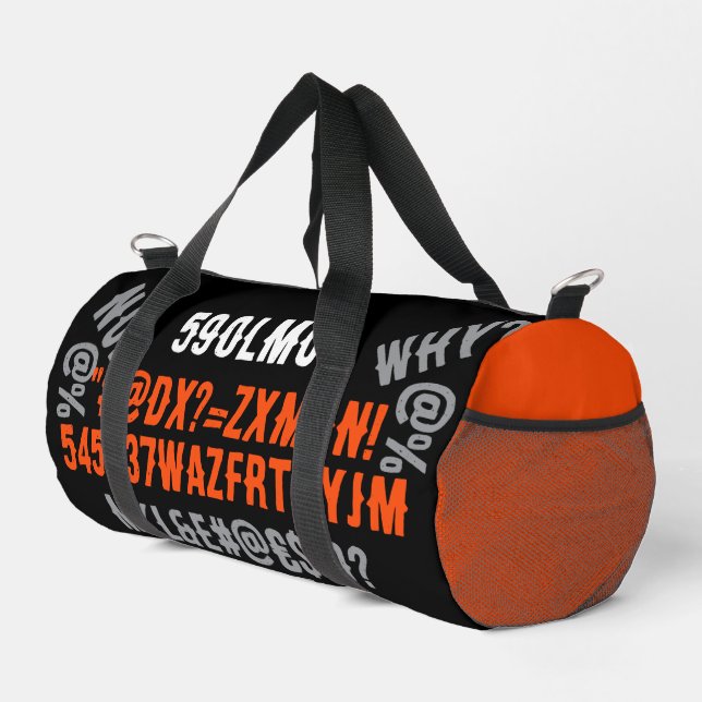 Personalisierter moderner Text schöne orange schwa Duffle Bag (Rechte Ecke)