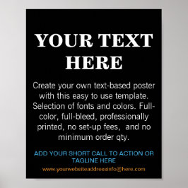 Personalisierter moderner Text schwarz Poster