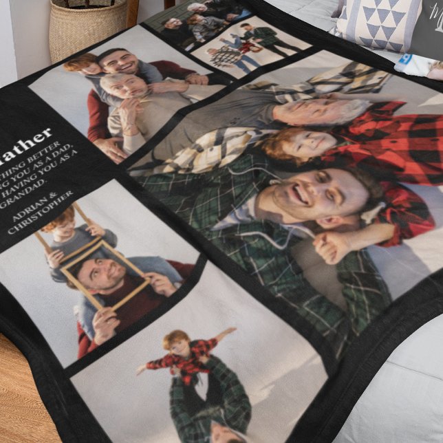 Personalisierter moderner Vater | 6 FOTO Fleecedecke (Von Creator hochgeladen)