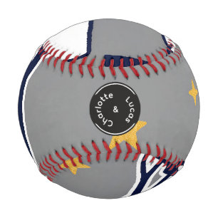 Personalisierter moderner Waldbaum und Stern  Baseball