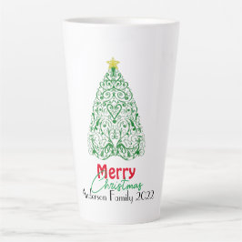 Personalisierter moderner Weihnachtsbaum Milchtasse