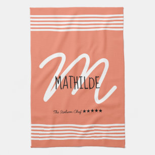 Personalisierter, moderner weißer, eleganter Monog Geschirrtuch