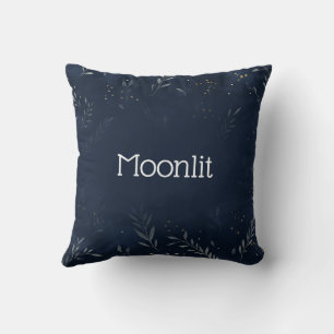 Personalisierter Mond und Blätter Kissen