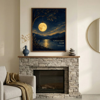 Personalisierter Mondlaternen-Wandkunst-Druck Poster