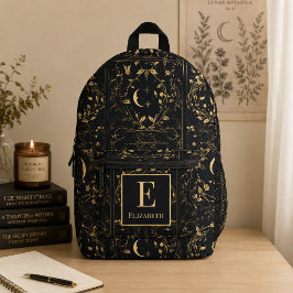 Personalisierter Mondlicht-Botanik-Monogramm-Rucks Bedruckter Rucksack