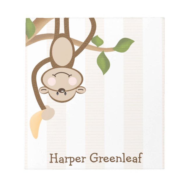 Personalisierter Monkey Notepad Notizblock (Vorderseite)