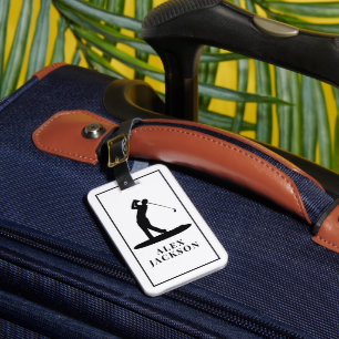 Personalisierter Monogram Golfer Logo hinzufügen Gepäckanhänger