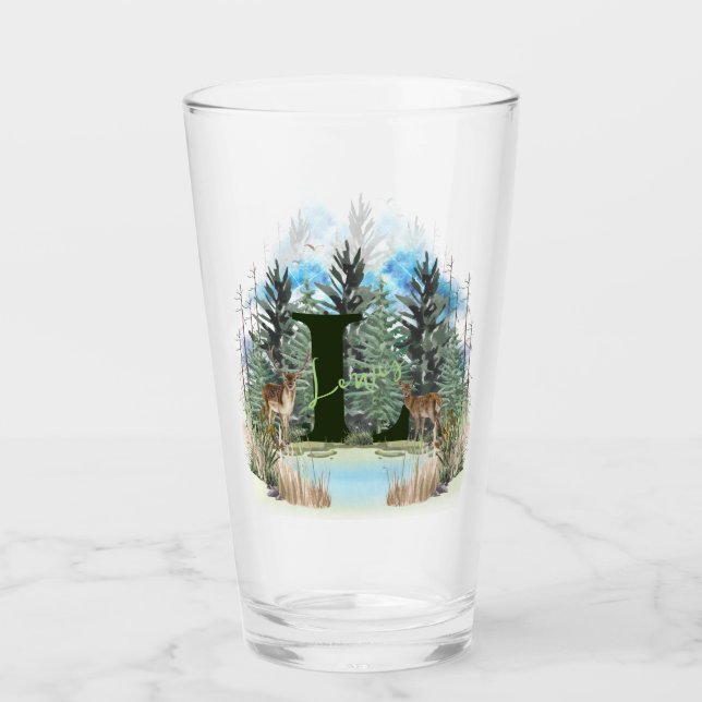 Personalisierter Monogram Letter L Glas (Vorderseite)
