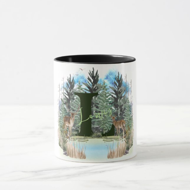 Personalisierter Monogram Letter L Tasse (Zentrum)