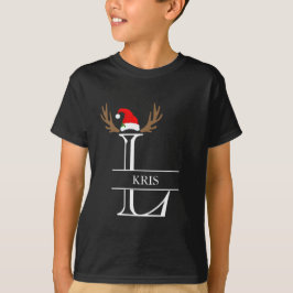 Personalisierter Monogram Letter L Weihnachten T-Shirt