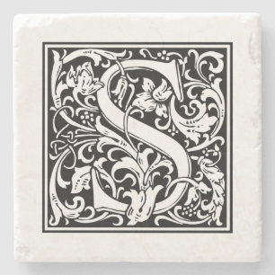 Personalisierter Monogram Letter S Wedday Steinuntersetzer