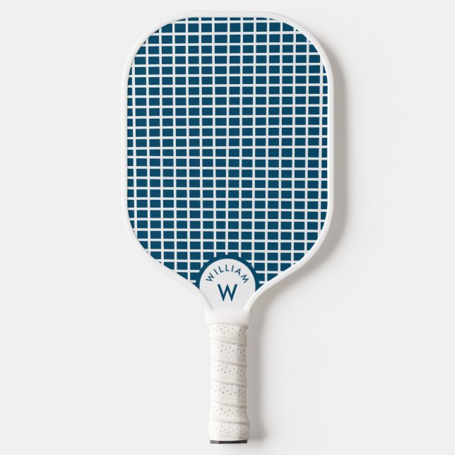 Personalisierter Monogram Name Pickleball String B Schläger (Vorderseite)
