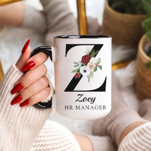 Personalisierter Monogramm-Alphabet-Becher für HR- Tasse