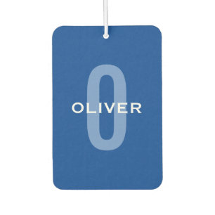 Personalisierter Monogramm blauer Name Autolufterfrischer