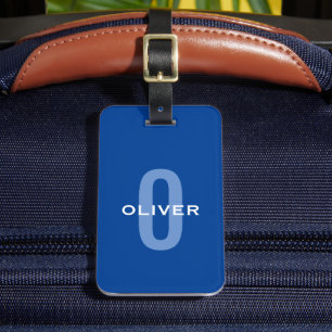 Personalisierter Monogramm blauer Name Gepäckanhänger