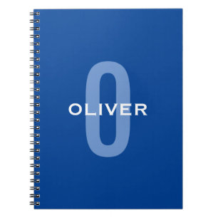 Personalisierter Monogramm blauer Name Notizblock