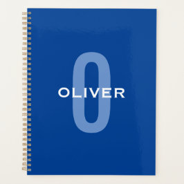 Personalisierter Monogramm blauer Name Planer