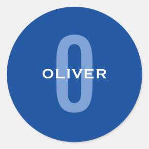 Personalisierter Monogramm blauer Name Runder Aufkleber