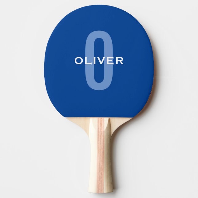 Personalisierter Monogramm blauer Name Tischtennis Schläger (Vorderseite)