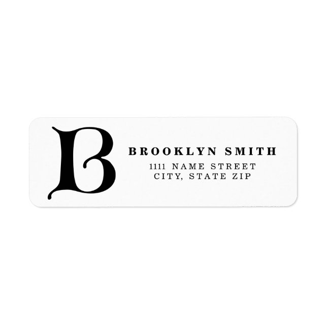 Personalisierter Monogramm-Buchstabe B - Schwarz (Vorne)