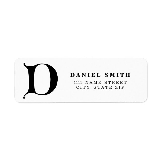 Personalisierter Monogramm-Buchstabe D - Schwarz (Vorne)