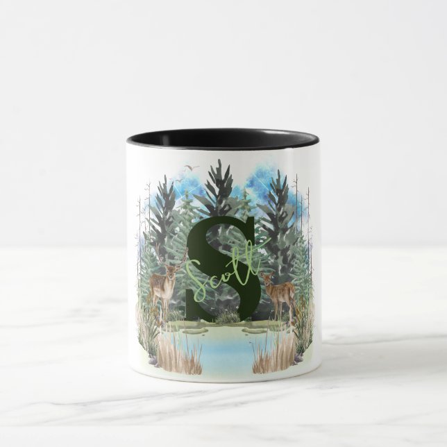 Personalisierter Monogramm-Buchstaben S Tasse (Zentrum)