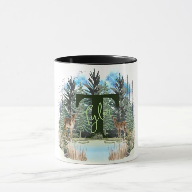 Personalisierter Monogramm-Buchstaben T Tasse (Zentrum)