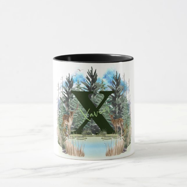 Personalisierter Monogramm-Buchstaben X Tasse (Zentrum)
