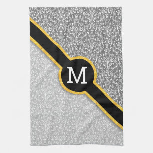 Personalisierter Monogramm-Damast Geschirrtuch