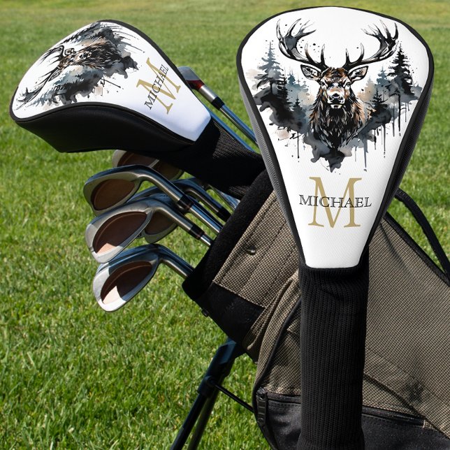 Personalisierter Monogramm-Elchwald Golf Headcover (Von Creator hochgeladen)