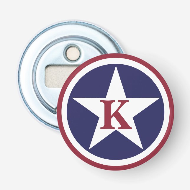 Personalisierter Monogramm-Flaschen-Öffner Flaschenöffner (Vorderseite)