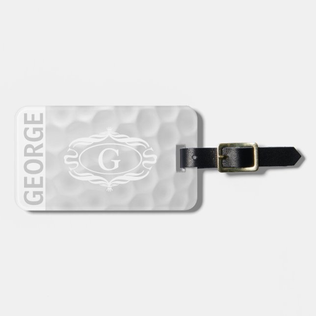 Personalisierter Monogramm-Golf-Ball-Gepäck-Umbau Gepäckanhänger (Vorderseite horizontal)