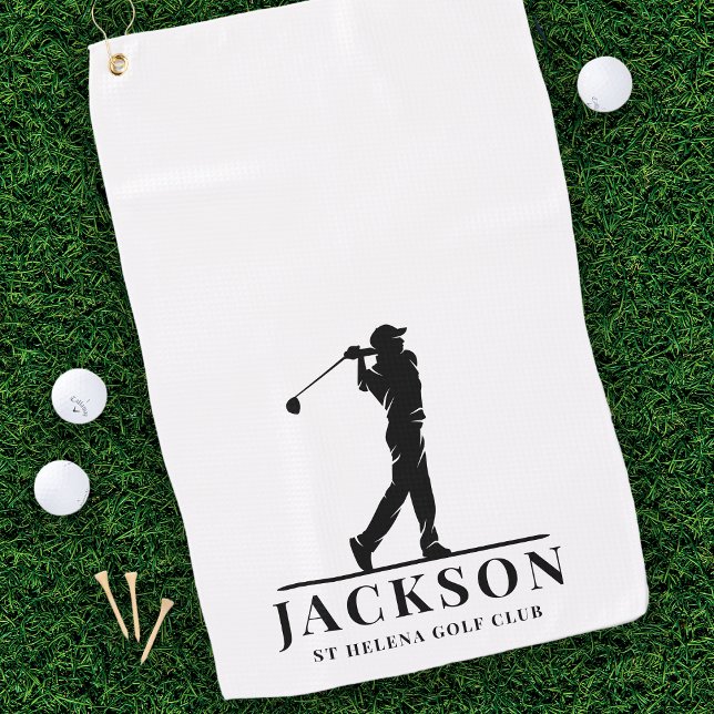 Personalisierter Monogramm-Golfer Golfhandtuch (Von Creator hochgeladen)