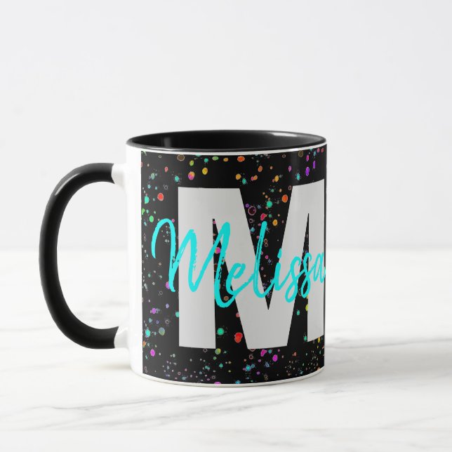 Personalisierter Monogramm-Kaffeebecher Tasse (Links)