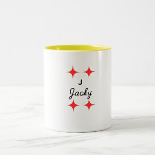 Personalisierter Monogramm-Kaffeebecher Zweifarbige Tasse