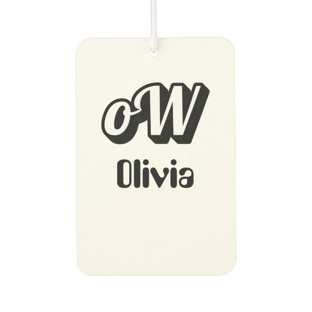 Personalisierter Monogramm-Name Autolufterfrischer (Vorderseite)