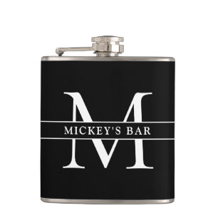 Personalisierter Monogramm-Name Flachmann
