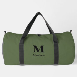 Personalisierter Monogramm-Name Grün Duffle Bag