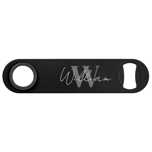 Personalisierter Monogramm Name Pro Speed Flaschen Flaschenöffner (Vorderseite (Horizontal))