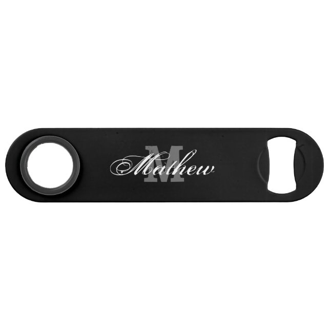 Personalisierter Monogramm Name Pro Speed Flaschen Flaschenöffner (Vorderseite (Horizontal))