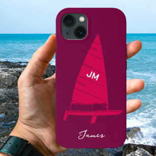Personalisierter Monogramm Name Sailboat Racing Pi Case-Mate iPhone Hülle