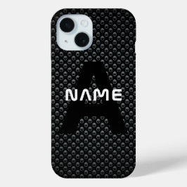 Personalisierter Monogramm Name Schwarz-Weiß-Textu Case-Mate iPhone Hülle
