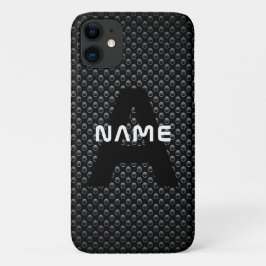 Personalisierter Monogramm Name Schwarz-Weiß-Textu Case-Mate iPhone Hülle