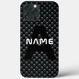 Personalisierter Monogramm Name Schwarz-Weiß-Textu Case-Mate iPhone Hülle