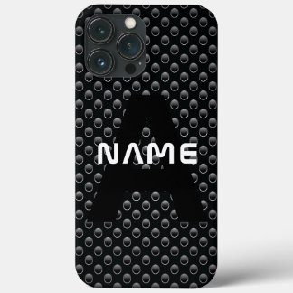 Personalisierter Monogramm Name Schwarz-Weiß-Textu Case-Mate iPhone Hülle
