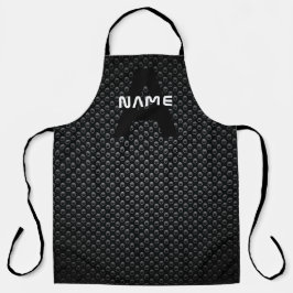 Personalisierter Monogramm Name Schwarz-Weiß-Textu Schürze