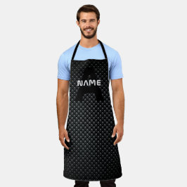 Personalisierter Monogramm Name Schwarz-Weiß-Textu Schürze
